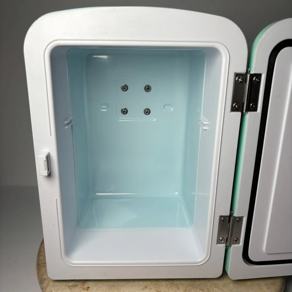 Nostalgia Retro 6-Can Personal Cooling and Heating Refrigerator Blue Mini Fridge